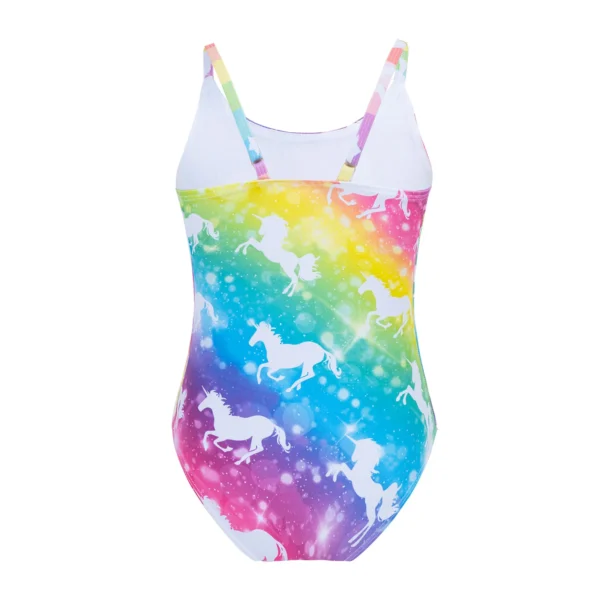 Kids Girls One Piece Swimsuit Sleeveless Cartoon Horse Fish Scales Mermaid Monokini Swimwear Bathing Suit Summer Beachwear 2