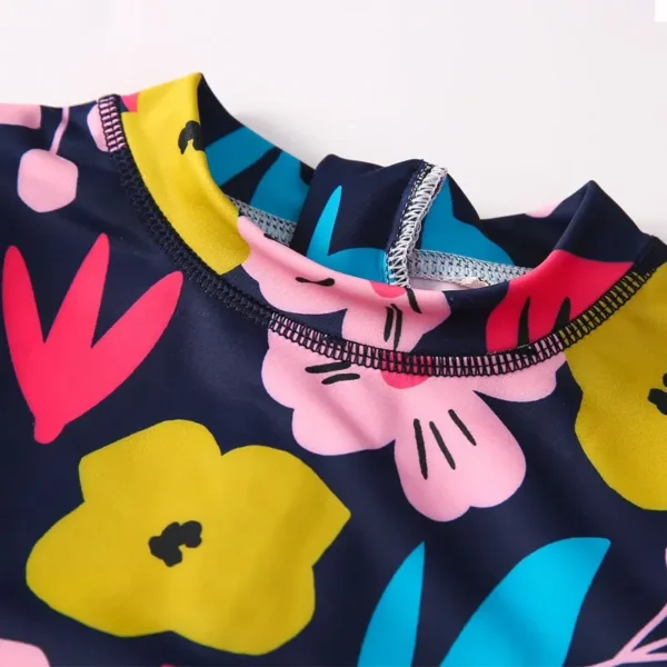 2024 Children's Swimsuit Girls Long Sleeve One-piece Sun Beach Swimwear Girls Anti-UV Protection Swimming Suit for Kids Girl 3